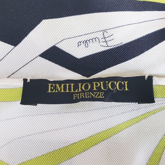 EMILIO PUCCI Womens SCARF PRINT CHIFFON SILK SIGNATURE LOGO SQUARE SCARF WRAP - Picture 3 of 9
